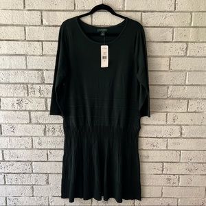 NWT Ralph Lauren Racing Green Fit and Flare Dress